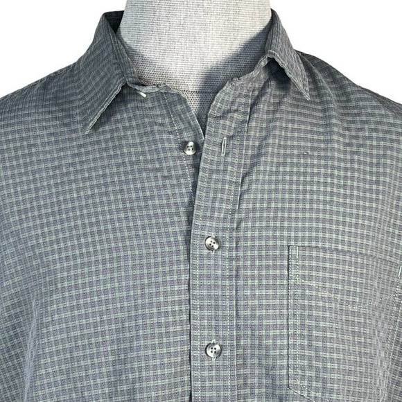 Aigle Men's Olive Green Checkered Button Down Shirt XL EUC - Picture 2 of 11